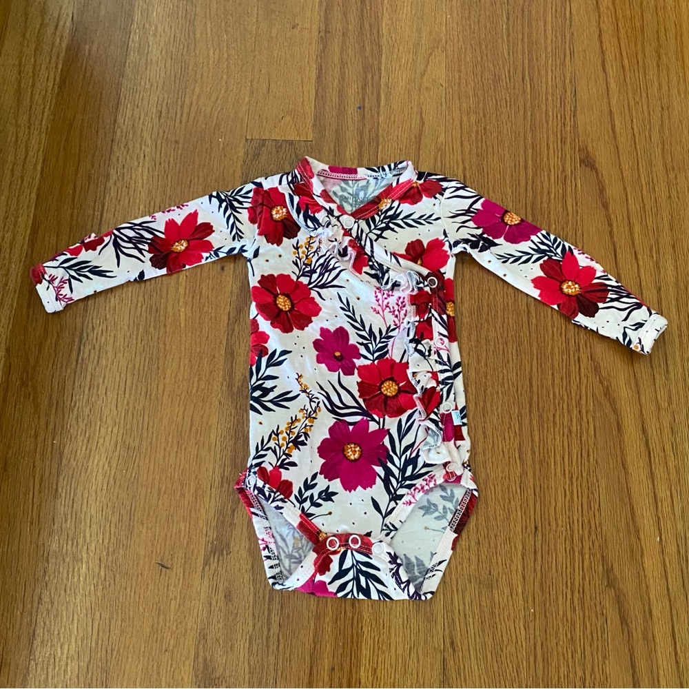 Posh Peanut Floral Ruffles Baby Onesie One Piece
